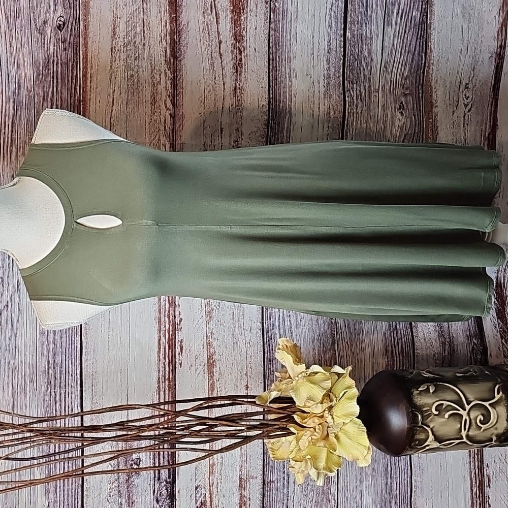 NEW DOUBLE ZERO ARMY GREEN PULLOVER SWING DRESS - Picture 2 of 11